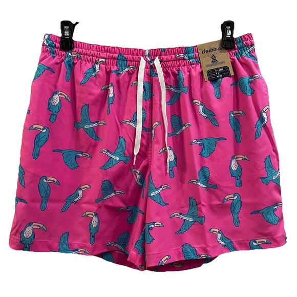 Chubbies Swim Trunks 5.5" Toucan Do It Mesh Lined Boardshorts Size Large New - Picture 1 of 9